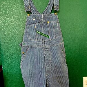 Vintage Key Imperial Overalls Men's  Blue Striped Railroad Straight shorts USA *